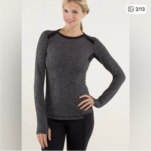 lululemon athletica baserunner longsleeve black pique size 4